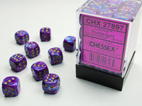 Chessex Dice - 12mm d6 - Lustrous - Purple/Gold CHX27897