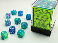 Chessex Dice - 12mm d6 - Festive - Waterlily/White CHX27946