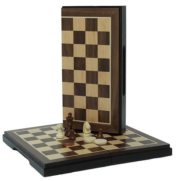 Chess & Checkers 2-in-1 foldable 8" board