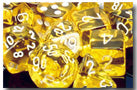 Chessex Dice - Polyhedral - Translucent - Yellow w/White CHX23072 CHX23002