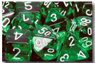 Chessex Dice - Polyhedral - Translucent - Green w/White CHX23075