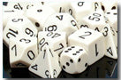 Chessex Dice - Polyhedral - Opaque - White w/Black CHX25401