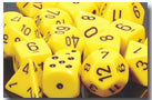 Chessex Dice - Polyhedral - Opaque - Yellow w/Black CHX25402