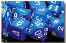 Chessex Dice - Polyhedral - Opaque - Blue w/White CHX25406