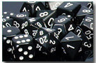 Chessex Dice - Polyhedral - Opaque - Black w/White CHX25408