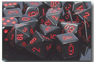 Chessex Dice - Polyhedral - Opaque - Black w/Red CHX25418