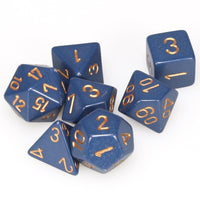 Chessex Dice - Polyhedral - Opaque - Dusty Blue w/Gold CHX25426