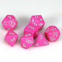 Chessex Dice - Polyhedral - Opaque - Pink w/White CHX25444