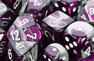 Chessex Dice - Polyhedral - Gemini - Purple-Steel w/White CHX26432