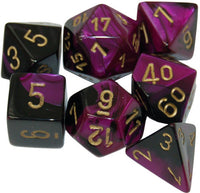 Chessex Dice - Polyhedral - Gemini - Black-Purple w/Gold CHX26440