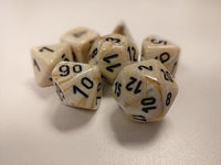 Chessex Dice - Polyhedral - Marble - Ivory w/Black CHX27402