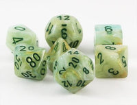 Chessex Dice - Polyhedral - Marble - Green w/Dark Green CHX27409