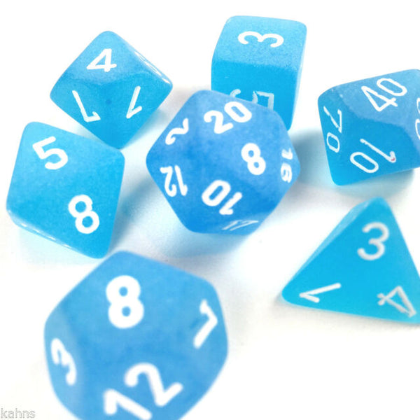 Chessex Dice - Polyhedral - Frosted - Teal w/White CHX27405