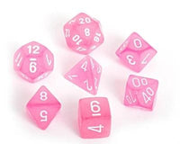 Chessex Dice - Polyhedral - Frosted - Pink w/White CHX27464