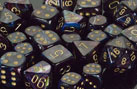 Chessex Dice - Polyhedral - Lustrous - Shadow w/Gold CHX27499