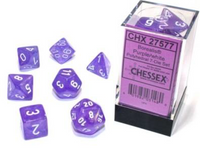 Chessex Dice - Borealis - Luminary - Purple/White 7-Die Set CHX27577