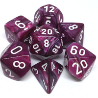 Chessex Dice - Polyhedral - Lustrous - Amethyst w/White CHX30025
