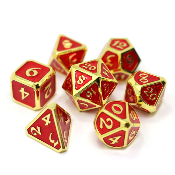 Die Hard Metal Dice - Polyhedral - Mythica Gold Ruby