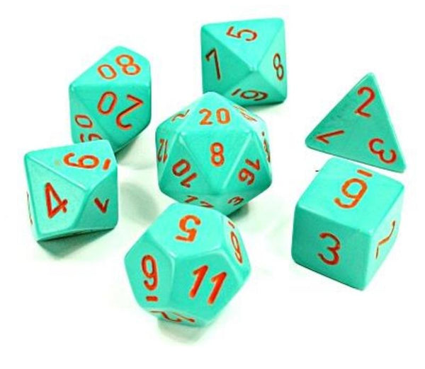 Chessex Lab Dice - Polyhedral - Heavy - Turquoise/Orange CHX30039