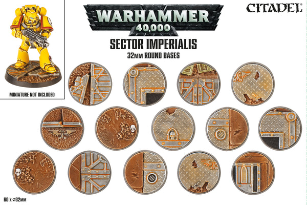 Warhammer 40K Sector Imperialis 32mm Round Bases 66-91