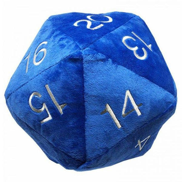 Jumbo Plush D20 Dice Blue/SIlver