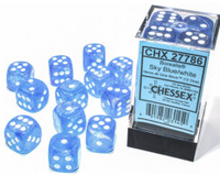 Chessex Dice - 16mm d6 - Borealis - Sky Blue/White CHX27786