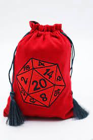 Red D20 Dice Bag