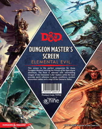 D&D5 DM Screen Elemental Evil