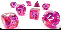 Chessex Dice - 7 Die Set - Luminary - Black Light Special/White CHX 30057