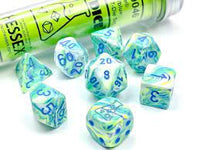 Chessex Lab Dice - Polyhedral - Festive - Garden/Blue CHX30046