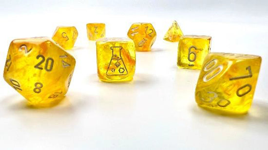 Chessex Dice - 7 Die Set - Luminary - Canary/White CHX 30053