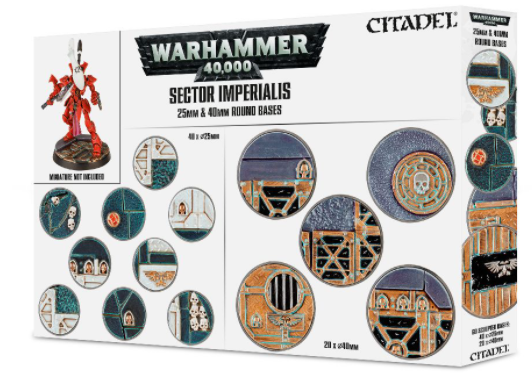 Warhammer 40K Sector Imperialis 25mm & 40mm Round Bases 66-92